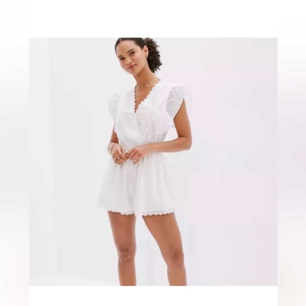 American Eagle Outfitters White Eyelet Romper